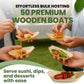 Dtocs Disposable Wooden Boat Plates 50 Pcs